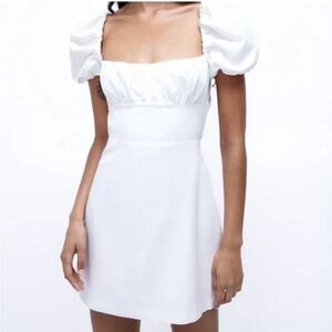 Zara small mini white cotton dress